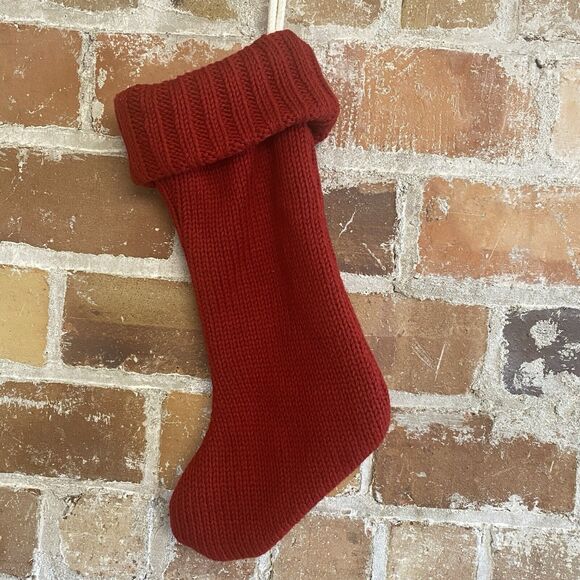 Red and White Letter T Christmas Holiday Stocking - Picture 3 of 6